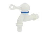 Unique Bargains 2cm Male Thread Head White Blue Plastic Water Faucet Tap Spigot