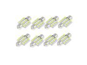 8PCS 31mm 1.25 12 SMD White 3528 LED Festoon Dome Light Bulbs DE3021 DE3022