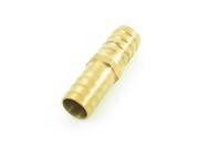 Unique Bargains Gold Tone Brass Barbed Straight Hose Joiner 14mm for Gas Fuel Oil