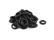 Unique Bargains 50 Pieces Black Rubber 25mm Open Hole Ring Dual Side Cable Wiring Grommet