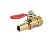 Unique Bargains Brass Tone Solid Brass 10mm Hose Connector Gas Ball Valve