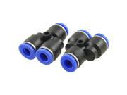 Unique Bargains 2 Pcs 6mm to 6mm Y Type Quick Push in Pneumatic Connector Adapters
