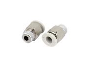 Unique Bargains 2 Pcs 9.5mm Male Thread Nylon Tube Pneumatic Connector Straight Push In Fitting
