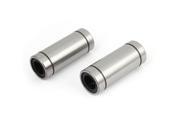 Unique Bargains 2 x Silver Tone LM6LUU 16mm x 28mm x 70mm Cylinder Shaped Linear Ball Bearing
