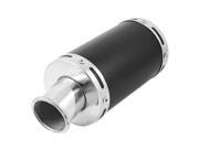 Round Shape Silver Tone Black 60mm Inlet Exhaust Muffler Tip Pipe for Motorcycle