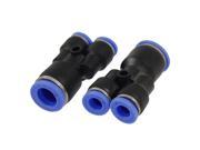 Unique Bargains 12mm to 8mm Y Union One Touch Pneumatic Fitting 2 Pcs