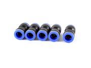 Unique Bargains 5 x Black Blue Pneumatic 16mm to 16mm Quick Connector Straight Push In Couplers