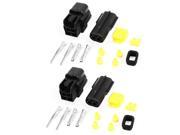Unique Bargains 2 Set 2 way 2 Positions Sealed Waterproof Wire Connectors for Car Auto Stereo