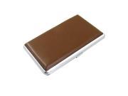 Portable Faux Leather Rectangle Cigarette Case w 10Pcs Capacity Brown