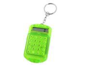 Clear Green Plastic Casing 8 Digits Electronic Calculator w Keychain