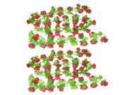 Home Wall Ornament Red Apple Flower Decor Green Leaf Hanging Vine x 2