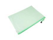 Unique Bargains School Stationery Green Clear Soft Plastic A4 Paper Files Bags w Strap