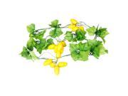 8.5Ft Long Artificial Yellow Fruit Green Leaf Hanging Vine 5 Pcs