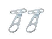 Pair Metal Bicycle Basket Bracket Holder Silver Tone