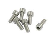 Bicycle Silver Tone 7.6mm Fixing Male Thread for Bottle Holder x 6