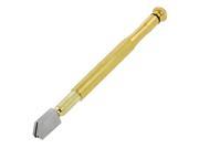 Unique Bargains Gold Tone Antiskid Metal Handle Oil Feed Glass Cutter Tool