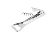 Unique Bargains Home Silver Tone Red Wine Beer 3 in 1 Bottle Cork Screw Opener