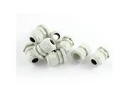 White Plastic PG13.5 6 12mm Wire Connector Waterproof Cable Gland 10pcs
