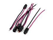 Unique Bargains Car Auto T5 LED Brake Light Bulb Socket Connector Wire Fuchsia Black 5 Pcs