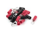 20 Pcs 3.5 5S 14 12AWG Wire Connector Ring Crimp Terminal Red Black