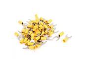Unique Bargains 48 Pcs 12 10 AWG SVS5.5 8 Stud Yellow Insulated Fork Spade Terminal Connector