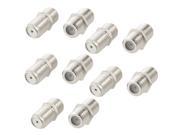 Unique Bargains 10 x F Type Female to Female Jack RF Coaxial Adapter Connector Silver Tone