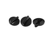Unique Bargains 3 Pcs Replacement 47mm Round Base Black Plastic Rotary Switch Knob for Gas Stove