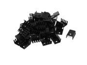 50 Pieces 20x15x10mm Black Aluminum Heatsink Heat Sink for TO 220 Transistor