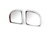 Unique Bargains Auto Car Silver Tone Plastic Frame Stick On Blind Spot Rear View Mirror 2 Pcs