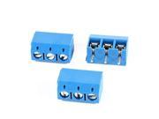 Unique Bargains 3 Pcs 3P 5mm Pitch Pluggable Screw Terminal Block PCB Adapter 16A Blue