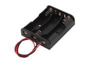 Spring Loaded Black Plastic 3 x 1.5V AA Battery Case Holder