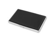 Portable Faux Leather Cigarette Case w 14Pcs Capacity Black Silver Tone