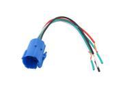 Blue Plastic 19mm Insert Molding Mount Push Button Switch Socket Connector Wire