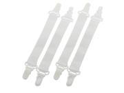 Unique Bargains Bed Sheet Holder Grippers Straps Suspenders Elastic Fasteners Garter 4 Pcs