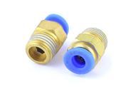 Unique Bargains 1 4 PT Male Thread to 6mm Hole Tube Push in Pneumatic Quick Coupler 2 Pieces
