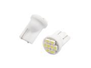 2 Pcs White T10 8 SMD 1206 LED Side Wedge Light Bulb for Car