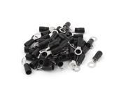 Unique Bargains 50 Pcs 2 4S Insulated Wire Connector Ring Crimp Terminal Black 16 14AWG