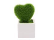 Unique Bargains Home Office Plastic Heart Shaped Plant Pot Bonsai Table Ornamental Green