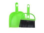 Unique Bargains Black Green Plastic Rubber Handle Whisk Broom Dustpan 2 in 1 Set