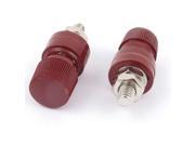 Unique Bargains 2Pcs Red Plastic Shell 8mm Male Thread Diameter Binding Post