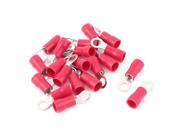 Unique Bargains 20 Pcs 5.5 5S Insulated Wire Connector Ring Crimp Terminal Red 12 10AWG