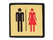 Unique Bargains Black Red Restroom WC Toilet Man Lady Gender Indicate Guiding Sign Sticker Decal