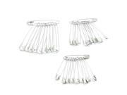 Unique Bargains Clothing Trimming Tool Silver Tone Metal 3 Sizes Safety Pins 30 Pcs