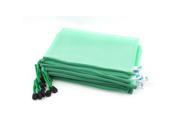 10 Pcs Grid Pattern Office A5 Document File Paper Organizer Zippered Bag Green