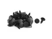 50 Pcs Black Plastic Splash Guard Moulding Bumper Clips 6mm x 17mm x 20mm