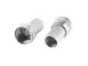 Unique Bargains 2 Pcs F Type Male Coupler Coaxial Cable RF Connector Adapter Silver Tone