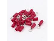 Unique Bargains 20 Pcs PVC Insulated Ring Crimp Electric Cable Terminals Connector AWG 16 14 Red