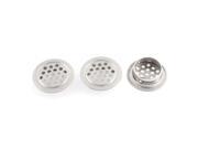 3Pcs 35 x 24mm Round Stainless Steel Perforated Mesh Air Vents Louvers