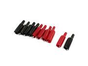 Disposable Red Black Plastic Covered 5.5cm Metal Alligator Clips 10Pcs