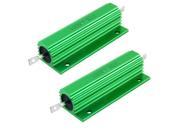 Unique Bargains Green 3.3 Ohm 5% 100 Watt Aluminum Shell Wire Wound Resistor 2pcs